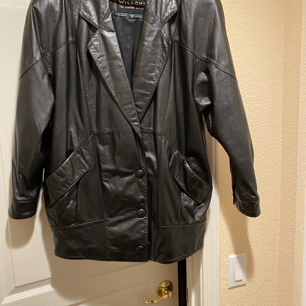Vintage 80’s Wilsons Women's Black Leather Jacket S/M